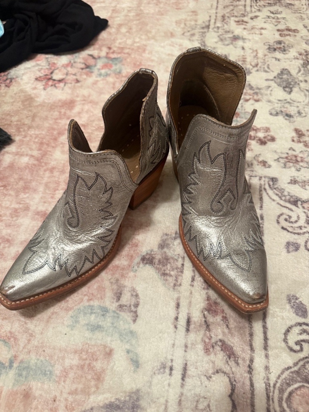 Ariat Metallic Silver Western Ankle Boots